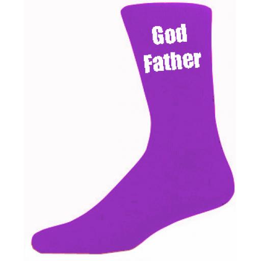 Purple Mens Wedding Socks - High Quality Godfather Purple Socks (Adult 6-12)