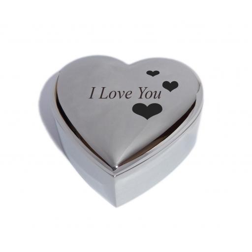 I Love You Heart Trinket Jewellery Box with Love Hearts