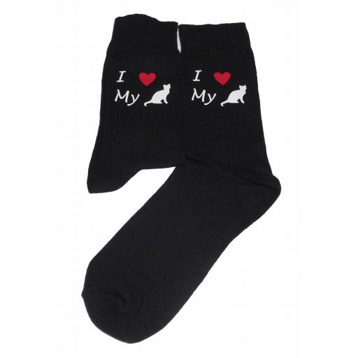 I Love My Cat Socks, Great Novelty Gift Socks Luxury Cotton Novelty Socks Adult size UK 6-12 Euro 39-49