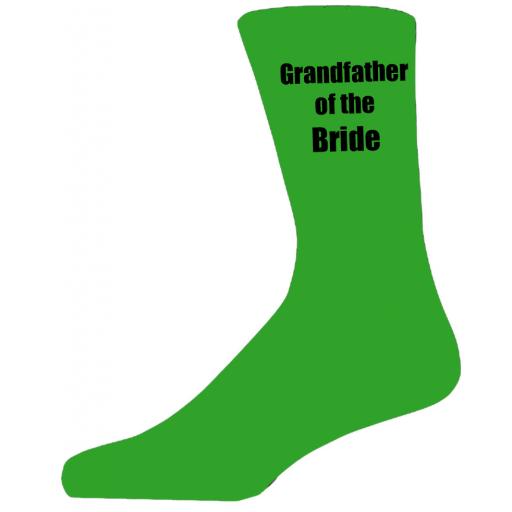 Green Wedding Socks with Black Grandfather of The Bride Title Adult size UK 6-12 Euro 39-49