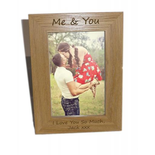 Me & You Wooden Photo Frame 6x8 - Personalise This Frame - Free Engraving - Please email glamgifts50@yahoo co uk