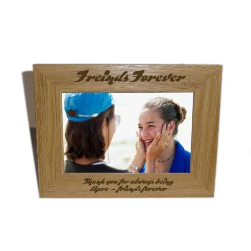 Friends Forever Wooden Photo frame 6 x 4 - Personalise this frame-Free Engraving - Please email glamgifts50@yahoo co uk