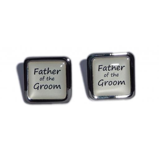 Father of the Groom Ivory Square Wedding Cufflinks