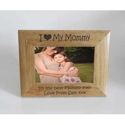 Mommy Photo Frame 6 x 4 - I heart-Love My Mommy 6 x 4 Photo Frame - Free Engraving