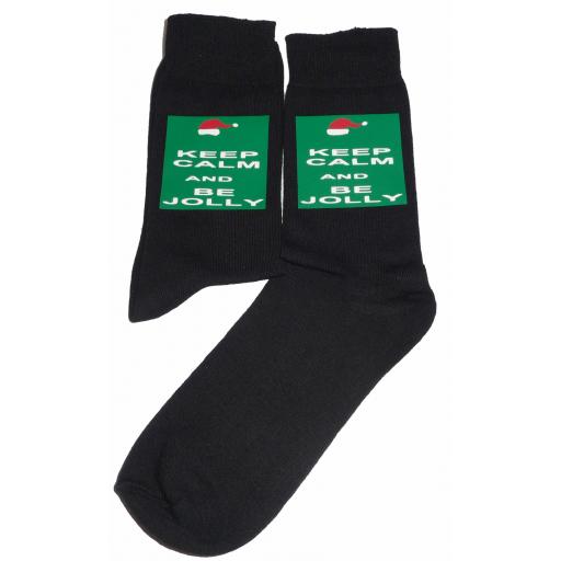 Keep Calm & Be Jolly Socks - Perfect for Christmas/Secret Santa, Great Novelty Socks Luxury Cotton Novelty Socks Adult size UK 6-12 Euro 39-49