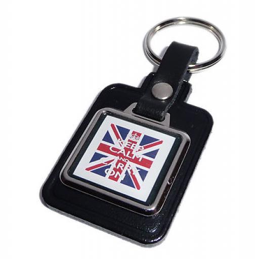 Keep Calm and Carry On - Union Jack Key Ring