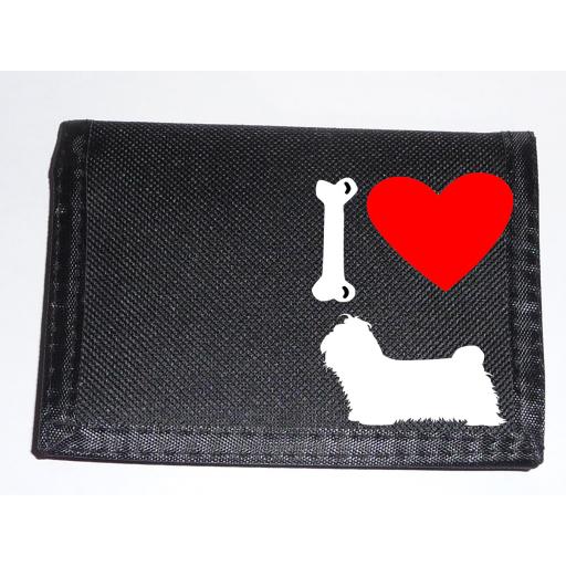 I Love Shi Tzu Dogs on a Black Nylon Wallet, Stunning Birthday, Fathers Day or Christmas Gift