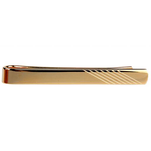 Diagonal Lines on End Tie Slide - Gold Plated A Great High Quality Product