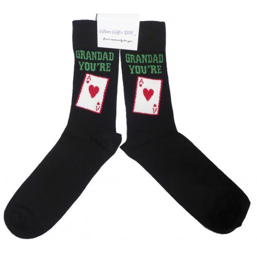 Grandad Your Ace Socks, Great Novelty Gift Adult size UK 6-12 Ideal for a Christmas, birthday or anytime gift