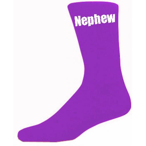 Purple Mens Wedding Socks - High Quality Nephew Purple Socks (Adult 6-12)