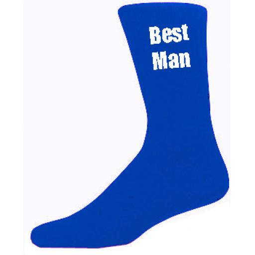 Blue Mens Wedding Socks - High Quality Best Man Blue Socks (Adult 6-12)
