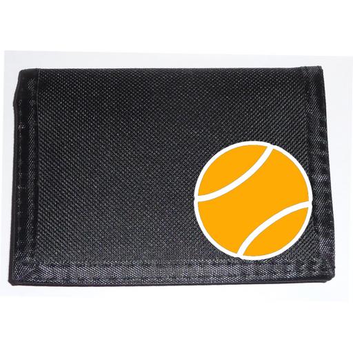 Tennis Ball on a Black Nylon Wallet, Birthday, Fathers Day or Christmas Gift
