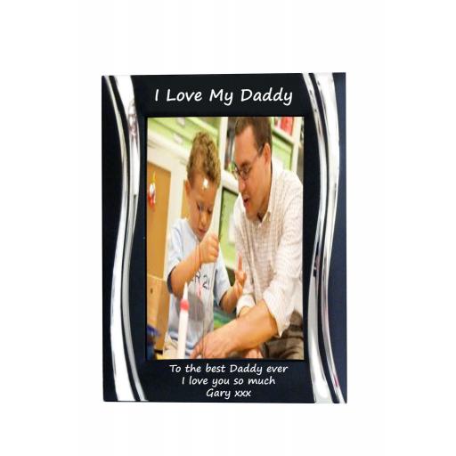 I Love My Daddy Black Metal 4 x 6 Frame - Personalise this frame - Free Engraving