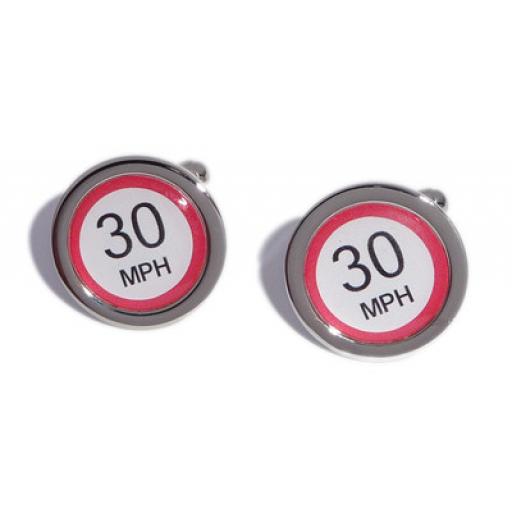 30 MPH Speed Sign cufflinks