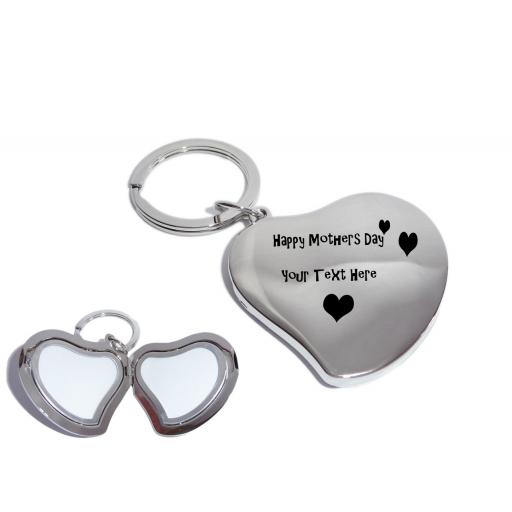 Butterfly Happy Mothers Day Silver Heart Photo Locket Keyring
