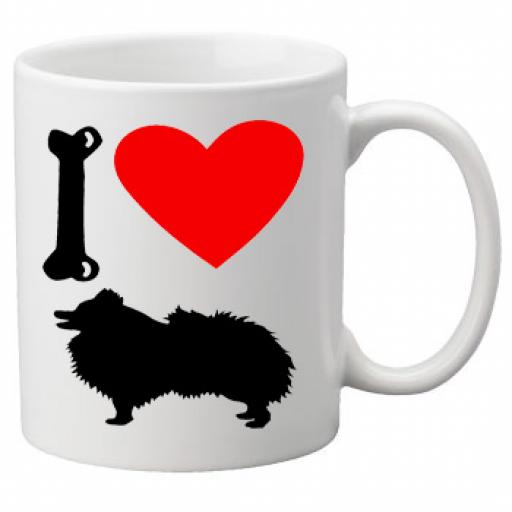 I Love Pomeranian Dogs on a Quality Mug, Birthday or Christmas Gift Great Novelty 11oz Mug
