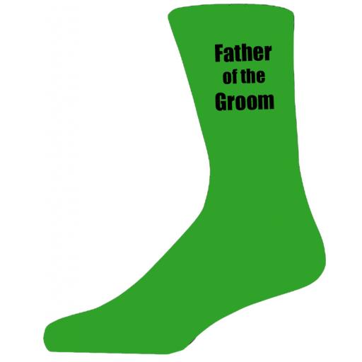 Green Wedding Socks with Black Father of The Groom Title Adult size UK 6-12 Euro 39-49