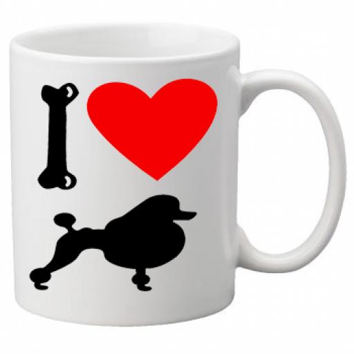 I Love Poodle Dogs on a Quality Mug, Birthday or Christmas Gift Great Novelty 11oz Mug