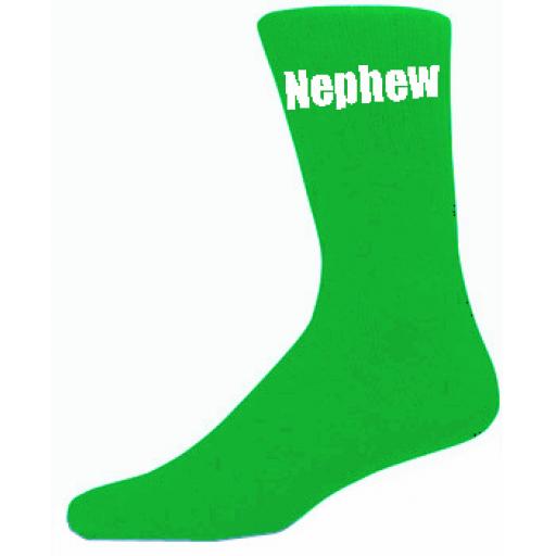 Green Mens Wedding Socks - High Quality Nephew Green Socks (Adult 6-12)