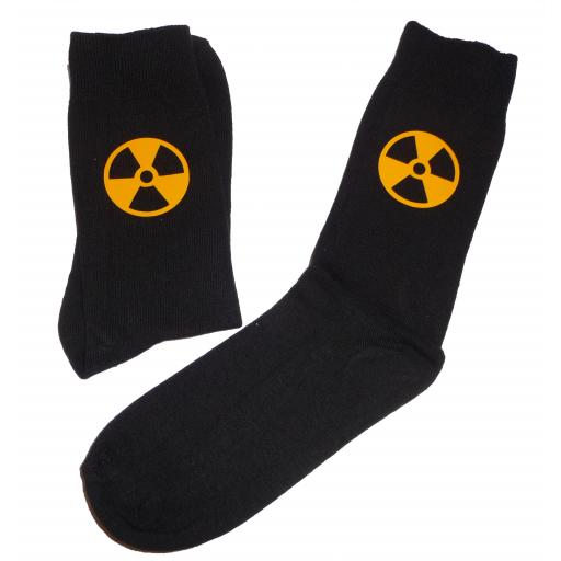 Radioactive Symbol Socks, Great Novelty Gift Socks Luxury Cotton Novelty Socks Adult size UK 6-12 Euro 39-49