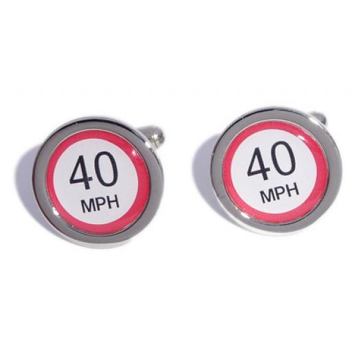 40 MPH Speed Sign cufflinks