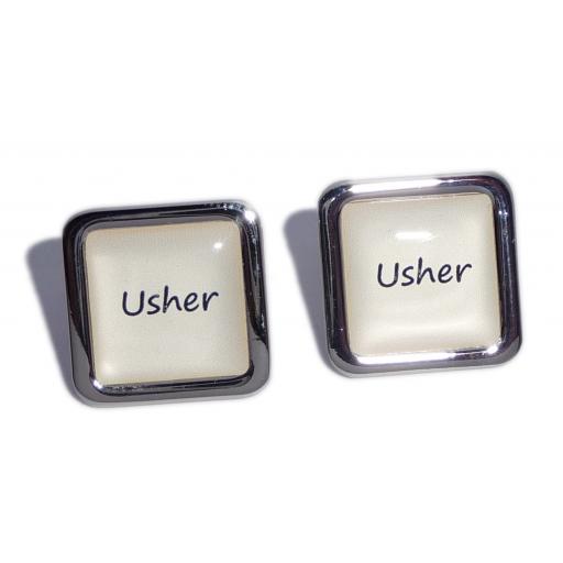 Usher Ivory Square Wedding Cufflinks