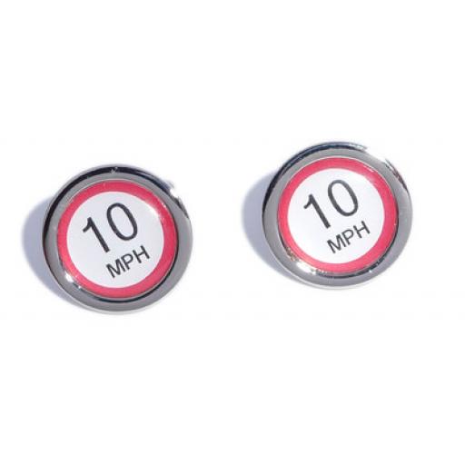 10 MPH Speed Sign cufflinks