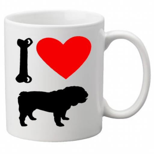 I Love British Bull Dogs on a Quality Mug, Birthday or Christmas Gift Great Novelty 11oz Mug