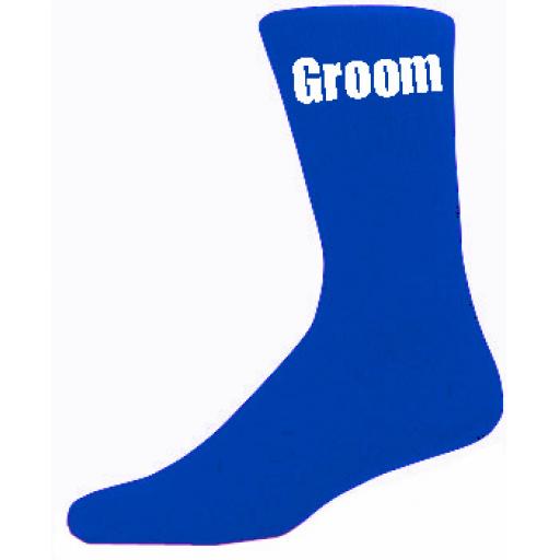 Blue Mens Wedding Socks - High Quality Groom Blue Socks (Adult 6-12)