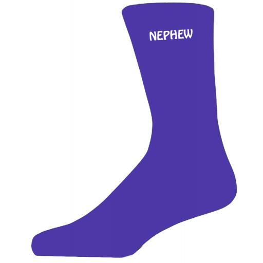 Simple Design Purple Luxury Cotton Rich Wedding Socks - Nephew
