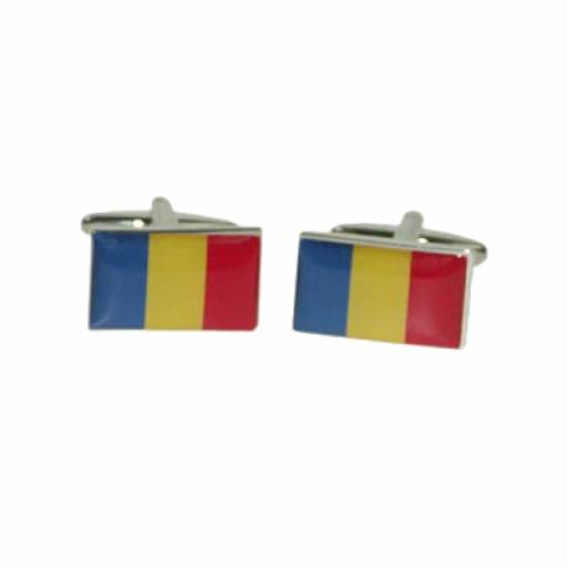 Romania Flag Cufflinks (BOCF107)