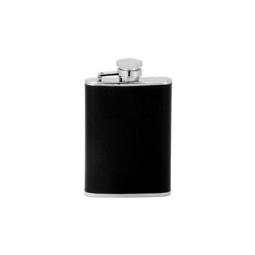 Stainless Steel Hip Flask with Black Imitation Leather, 3oz Pocket Size All our cufflinks come presented in a gift box