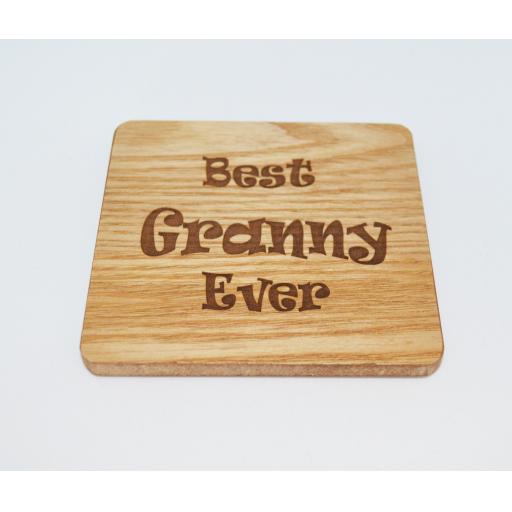 Best Granny Ever Wooden Engraved Coaster