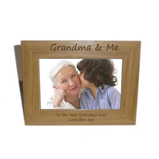 Grandma & Me Wooden Photo frame 6 x 4 - Personalise this frame - Free Engraving - Please email glamgifts50@yahoo co uk
