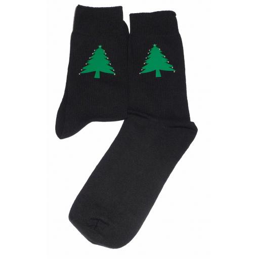 Green Christmas Tree Socks with crystal decorations Socks Great Novelty Gift Socks Luxury Cotton Novelty Socks Adult size UK 6-12 Euro 39-49