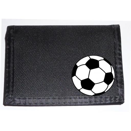 Football on a Black Nylon Wallet, perfect for the Footie Fan, Birthday, Fathers Day or Christmas Gift