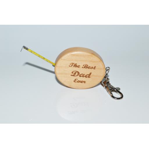 The Best Dad Ever Wooden Tape Measure Key Ring
