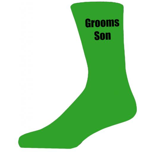 Green Wedding Socks with Black Grooms Son Title Adult size UK 6-12 Euro 39-49