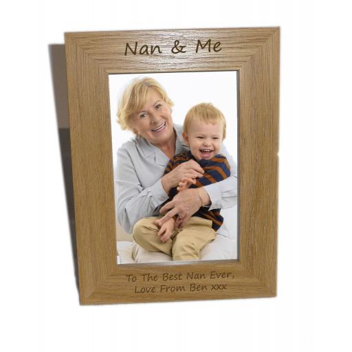 Nan & Me Wooden Photo Frame 6x8 - Personalise This Frame - Free Engraving - Please email glamgifts50@yahoo co uk