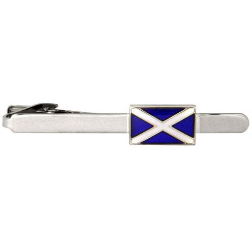 Scottish flag - Rhodium plate Tie Clip A Great High Quality Product